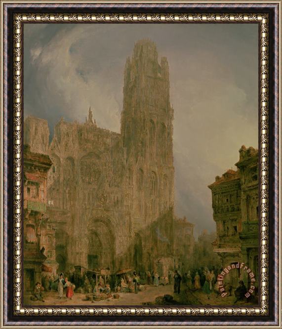 David Roberts West Front of Notre Dame Framed Painting