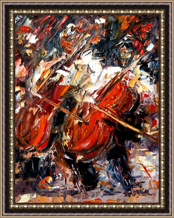 Debra Hurd 2 Cellos Framed Painting