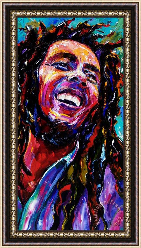 Debra Hurd Bob Marley Reggae Portrait Framed Painting