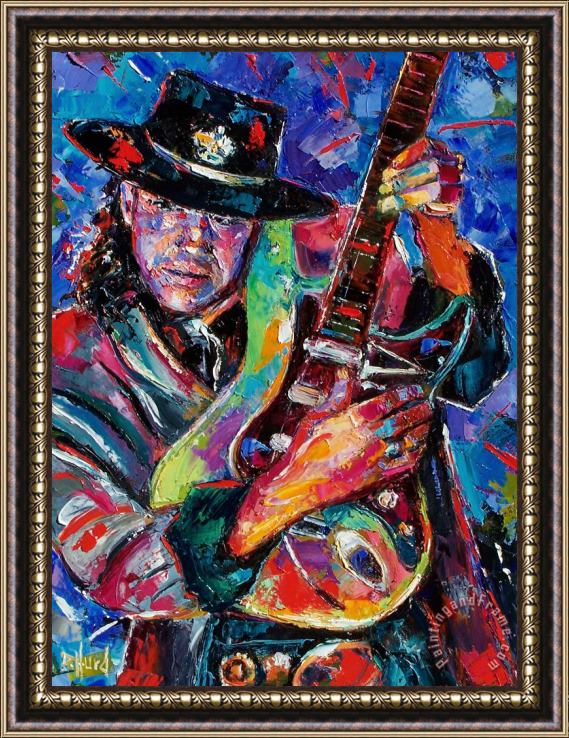Debra Hurd Hat And Guitar Framed Painting