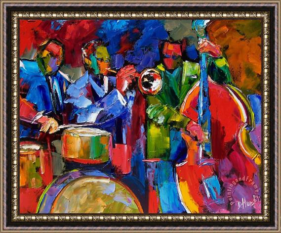 Debra Hurd Jazz Beat Framed Painting