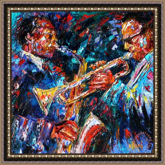 Debra Hurd Jazz Brothers Framed Painting
