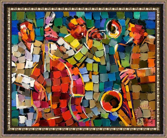 Debra Hurd Mosaic Jazz Framed Painting