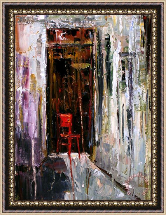 Debra Hurd Red Chair Framed Painting