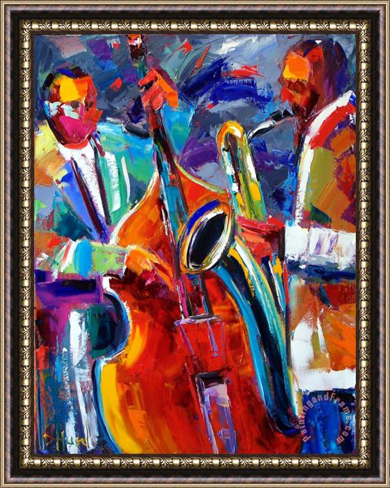 Debra Hurd Sax and Bass Framed Painting