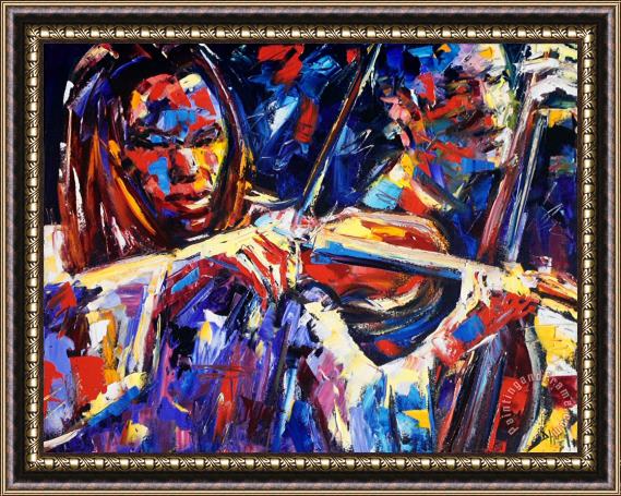 Debra Hurd Strings Of Jazz Framed Painting