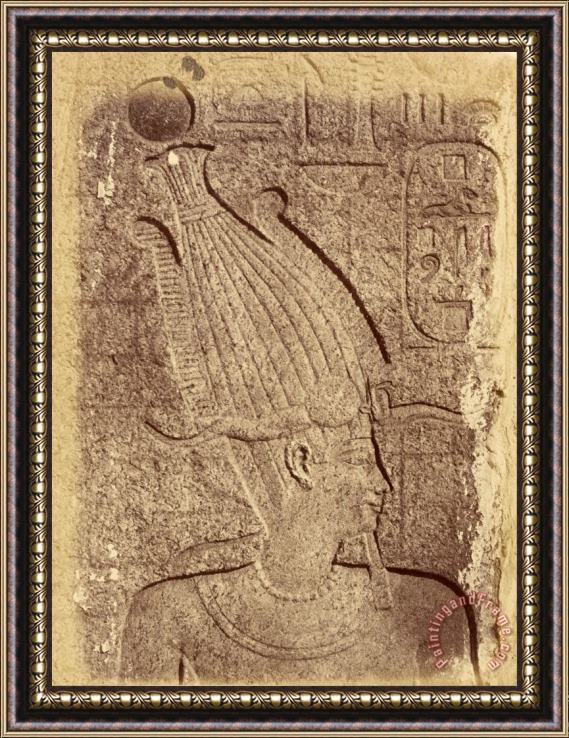 Despoineta (close Up of a Sculpture (profile of a Head), Karnak) Framed Painting