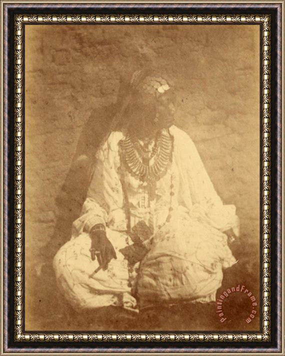 Despoineta (portrait of a Native Woman Sitting Against a Wall) Framed Painting