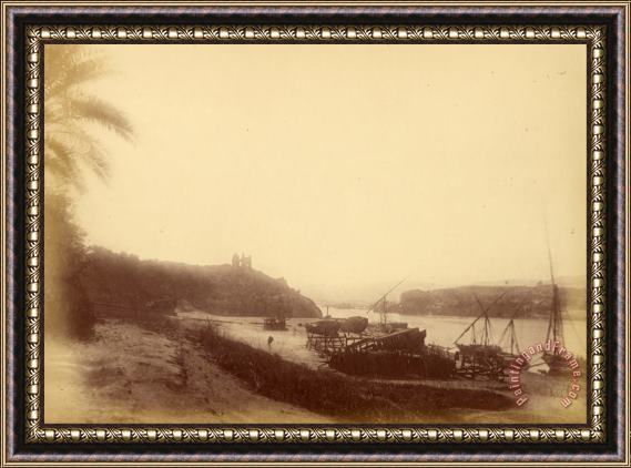 Despoineta (view of The Nile with Boats And Ruins) Framed Painting