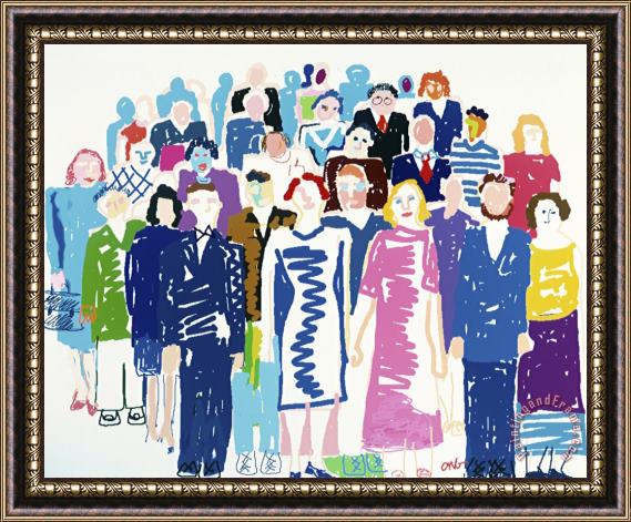Diana Ong Crowd No 6 Framed Painting