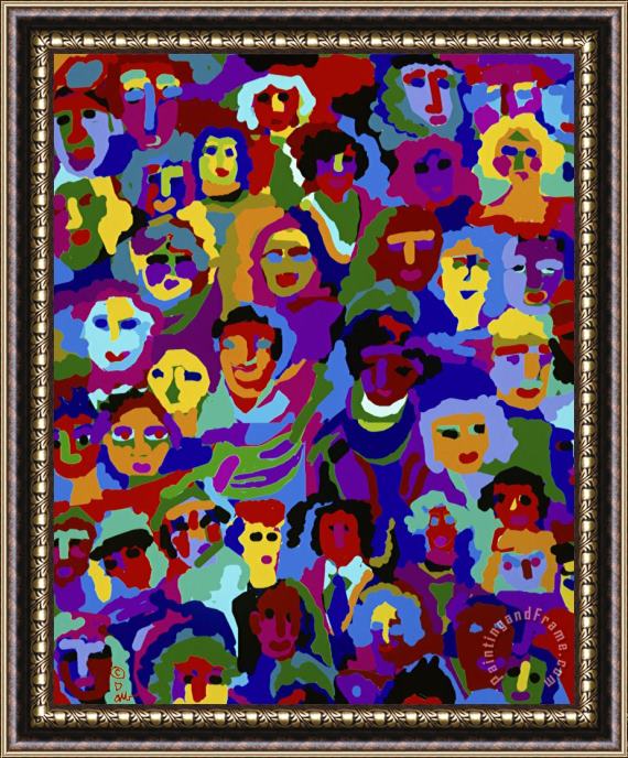 Diana Ong Crowd Xvi Framed Painting