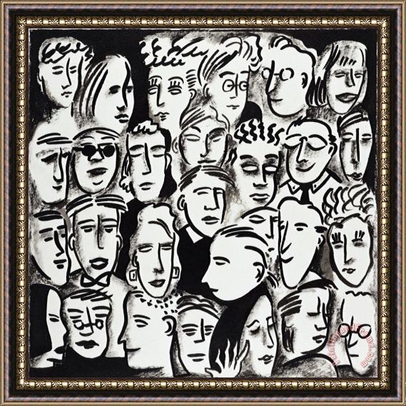 Diana Ong Faces in Black And White Framed Painting