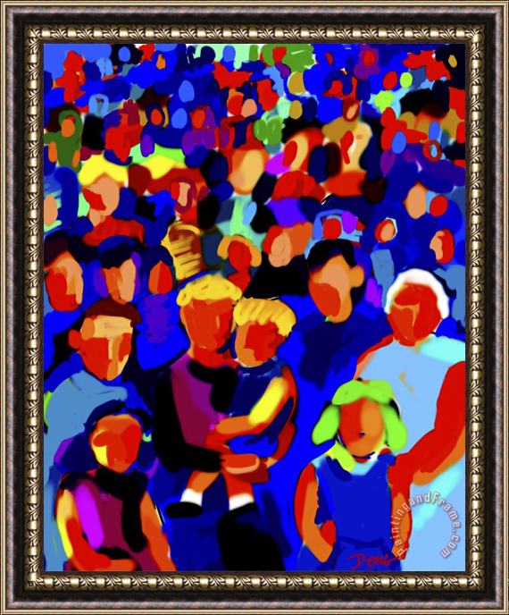 Diana Ong Family Gathering Framed Painting
