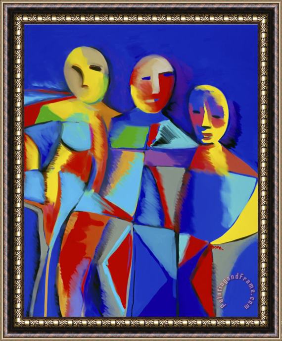 Diana Ong Family Group Framed Painting
