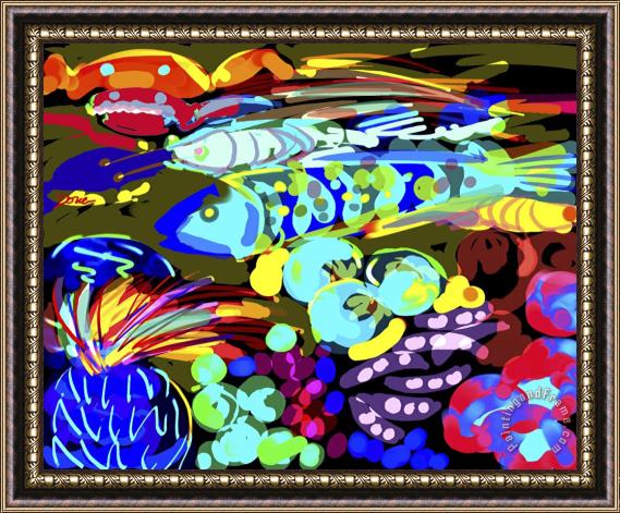 Diana Ong Marine Life Framed Painting