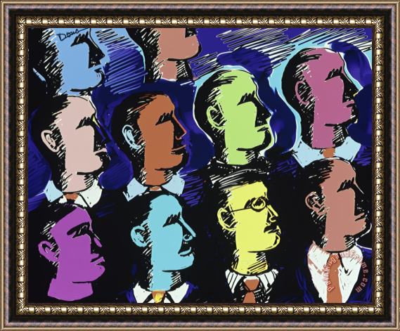 Diana Ong Mens Heads 2000 Framed Painting