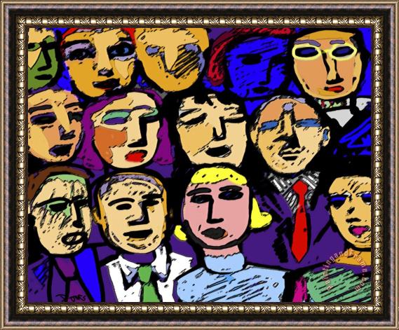 Diana Ong Panel of People Framed Print