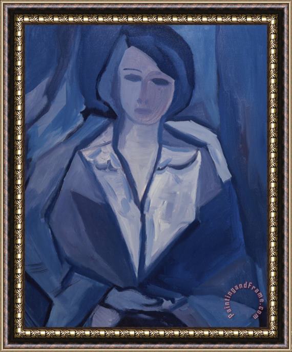 Diana Ong Portrait in Blue Framed Print