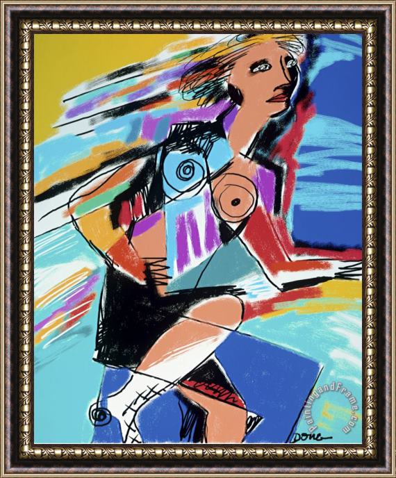 Diana Ong Rollerblades Framed Painting
