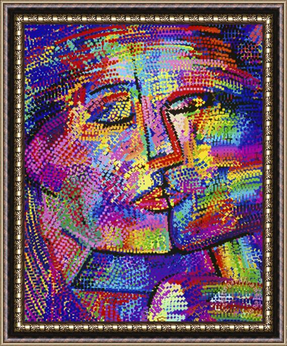 Diana Ong Shimmering Face Framed Painting