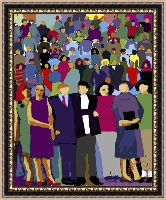 Diana Ong Standing Crowd Framed Painting