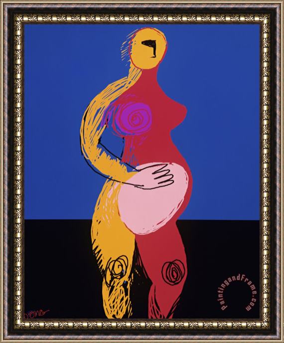 Diana Ong Woman in Labor Framed Painting