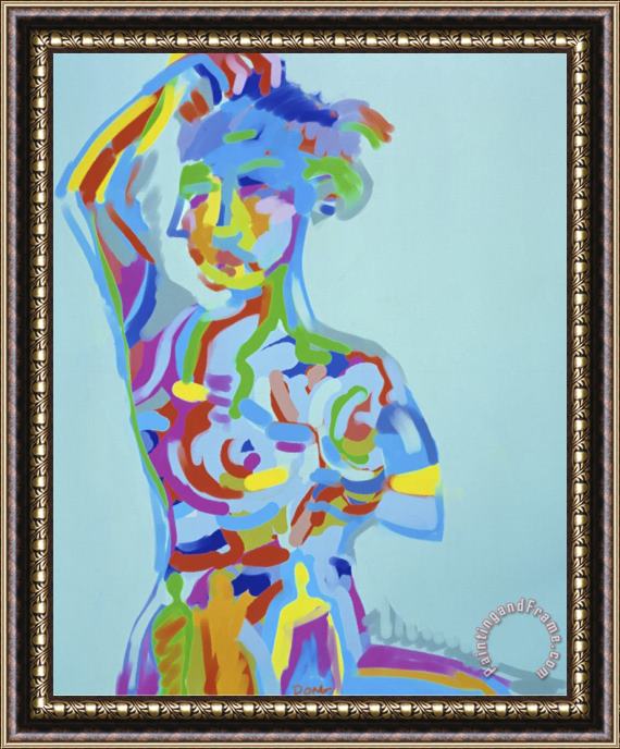 Diana Ong Woman with Raised Arm Framed Painting