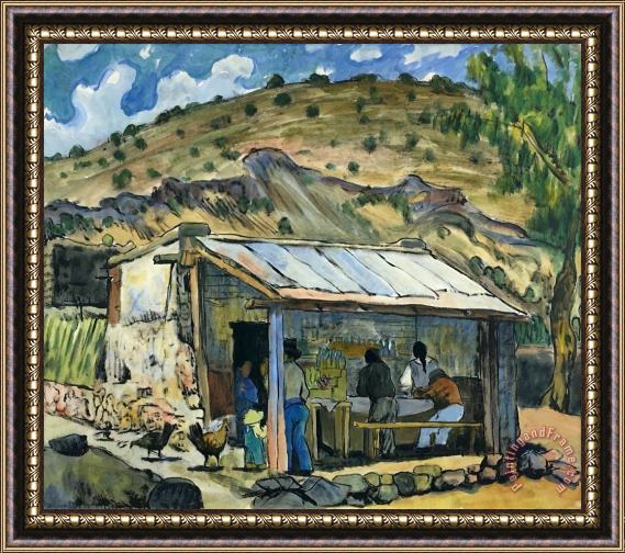 Diego Rivera Cantina, Circa 1937 Framed Painting