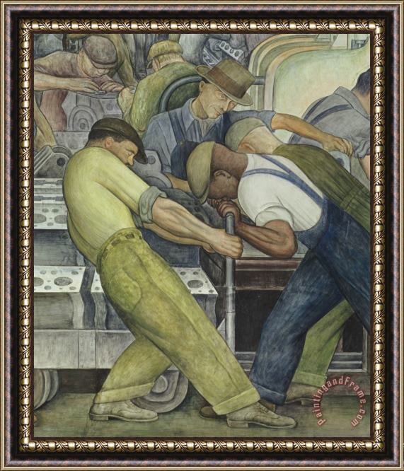 Diego Rivera Detroit Industry North Wall Framed Painting