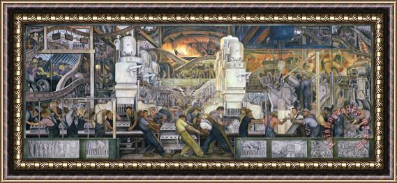 Diego Rivera Detroit Industry   North Wall Framed Painting
