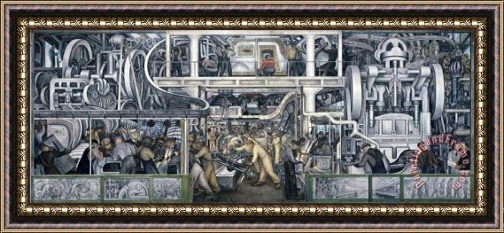 Diego Rivera Detroit Industry, South Wall, Central Panel Framed Print