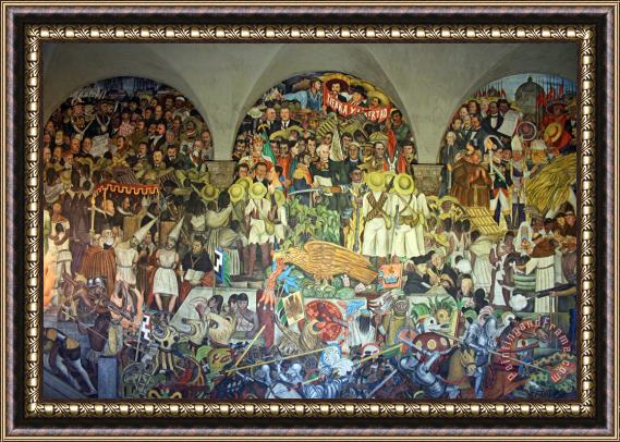 Diego Rivera History of Mexico Framed Painting