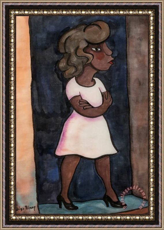 Diego Rivera Standing Woman in Doorway Framed Print