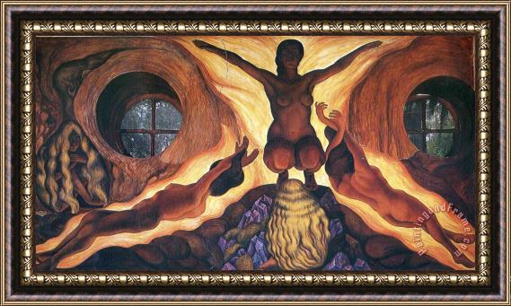 Diego Rivera Subterranean Forces 1927 Framed Painting