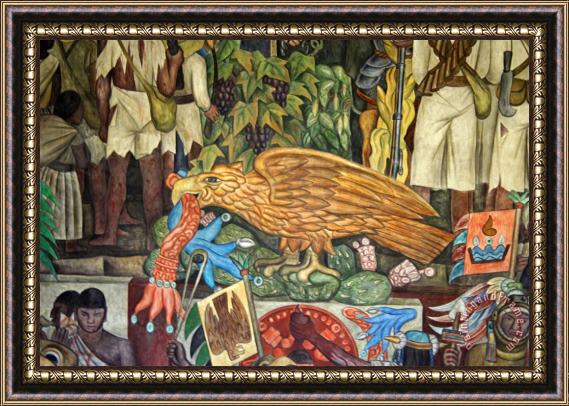 Diego Rivera The Eagle in The History of Mexico Framed Print