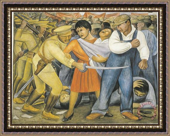 Diego Rivera The Uprising Framed Painting