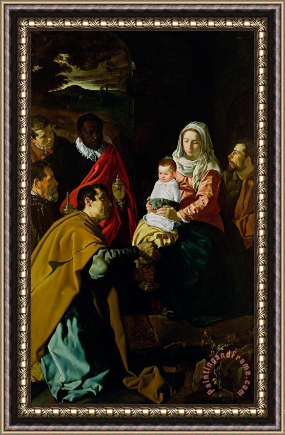 Diego rodriguez de silva y Velazquez Adoration of the Kings Framed Painting