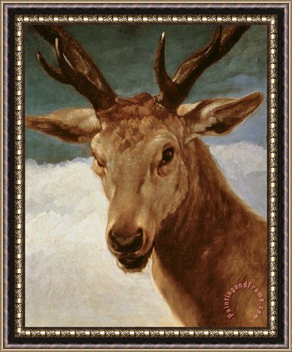 Diego Rodriguez de Silva y Velazquez Head of a Stag Framed Painting