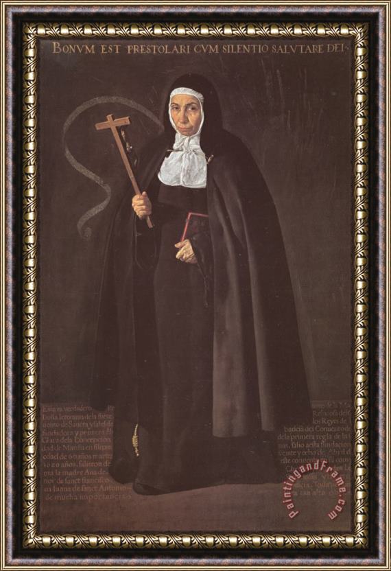 Diego Velazquez Madre Maria Jeronima De La Fuente 1620 Framed Print