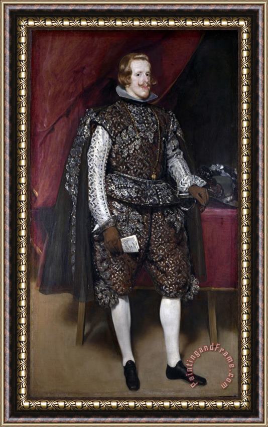 Diego Velazquez Philip Iv of Spain in Brown And Silver 1632 Framed Painting