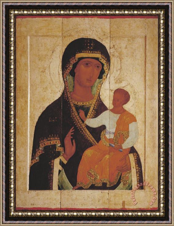 Dionysius And Workshop The Mother of God Hodigitria Framed Painting