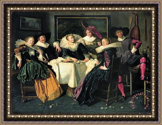 Dirck Hals Merry Company Framed Painting