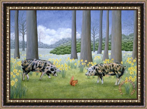 Ditz Piggy In The Middle Framed Painting