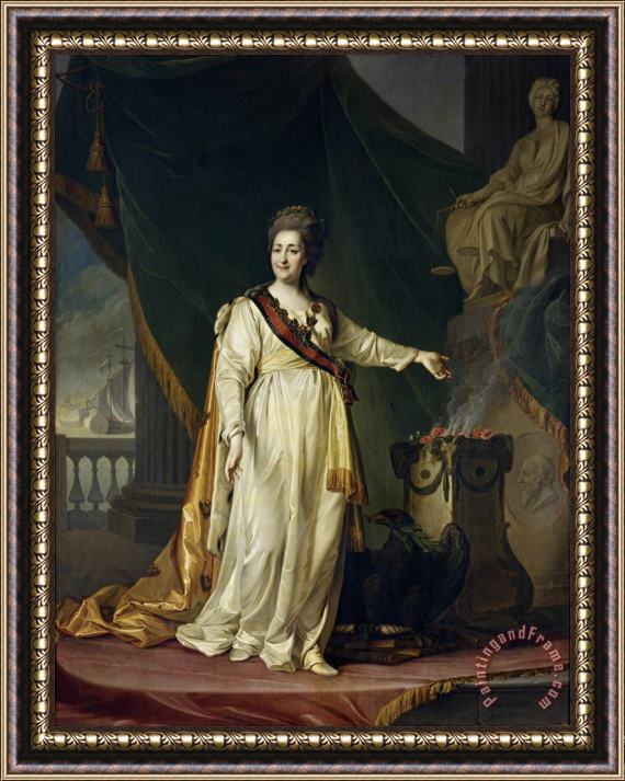 Dmitry Levitsky Portrait of Catherine II The Legislatress in The Temple of The Goddess of Justice Framed Painting