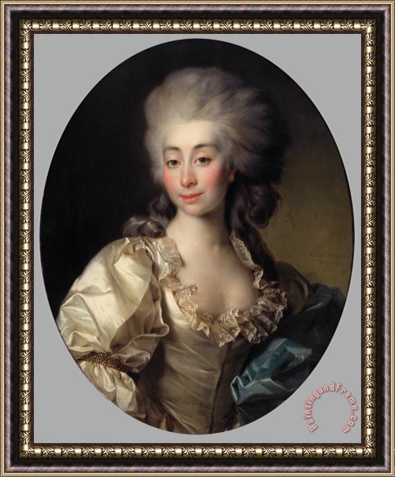 Dmitry Levitsky Portrait of Countess Ursula Mniszek Framed Painting