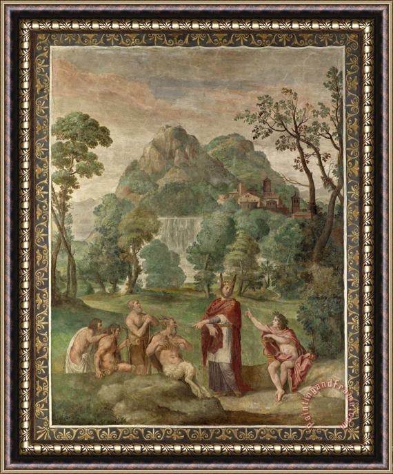 Domenichino And Assistants The Judgement of Midas Framed Painting