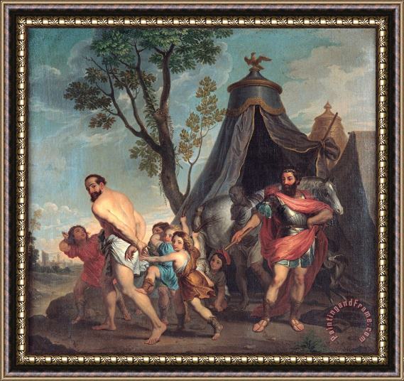Domenico Corvi Camillus And The Schoolmaster of Falerii Framed Painting