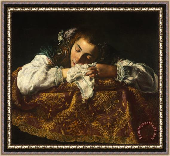 Domenico Fetti Sleeping Girl Framed Print