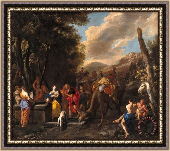 Domenico Gargiulo Rebecca And Eliezer at The Well Framed Painting