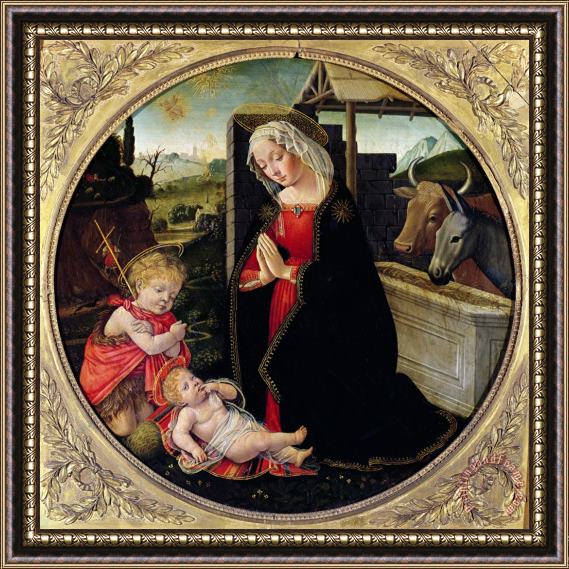 Domenico Ghirlandaio Madonna And Child with St. John The Baptist Framed Painting